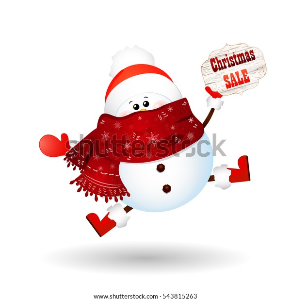 Christmas Cute Funny Baby Snowman Feeling Stock Vector Royalty Free