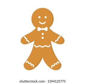 Christmas cute gingerbread cookie. Vector illustration.