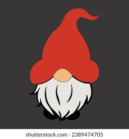 Christmas cute gnome with big eyes  vector