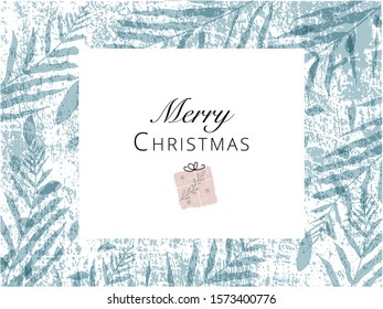 Christmas cute greeting card or banner templates with different winter holidays symbols, animals and characters. hand drawn textures design concept
