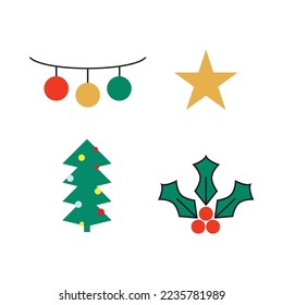 Christmas cute icon vector illustration template design