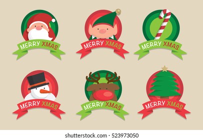 Christmas cute icons, elements and illustrations