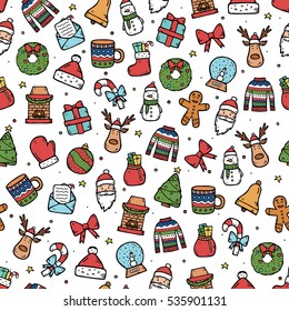 Christmas cute pattern on white background