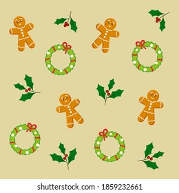 christmas cute pattern. vector illustration