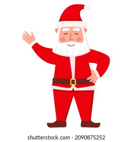 Christmas  cute santa claus.Celebration character Isolated on white background.Vector flat illustration.