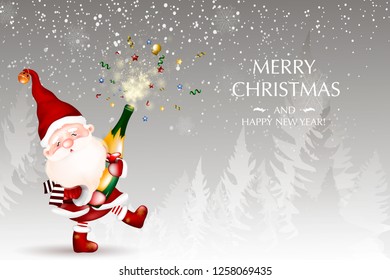 Christmas Cute, Santa clause for winter and new year holidays. Happy Santa Claus cartoon character