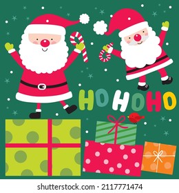Christmas Cute Santa on Bright Color