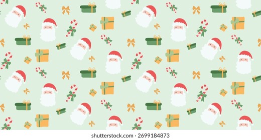 Natal bonito padrão sem emenda. Xmas coquette retro. Vintage elegante fundo da moda. Perfeito para tecido, papel de parede, decoração, embrulhar