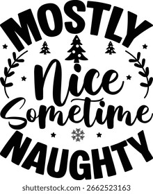 Diseño lindo de la camiseta del Vector de las Navidades