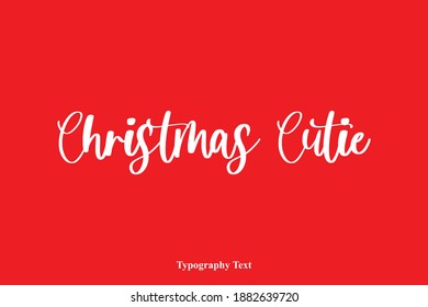 Navidad Cutie Typeface Cursiva Caligrafía Texto Sobre Fondo Rojo