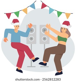 Christmas Dance illustration for commercial use