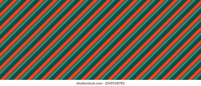 Christmas Dark Green, Red and Sage Green Candy Cane Stripes Seamless Vector Pattern.  Winter Holiday Background. Repeating Pattern Tile Swatches Included in Vector File.