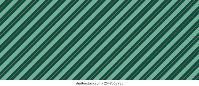 Christmas Dark Green, Sage Green and Red Candy Cane Stripes Seamless Vector Pattern.  Winter Holiday Background. Repeating Pattern Tile Swatches Included in Vector File.