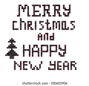 Christmas dark text written mosaic. Vector illustration.
