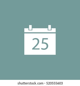 Christmas day, 25 December, twenty five calendar icon vector illustration, can be used for web and design