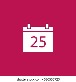 Christmas day, 25 December, twenty five calendar icon vector illustration, can be used for web and design