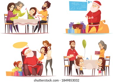 Ilustraciones vectoriales de actividades del día de Navidad