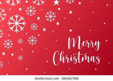 Christmas day background design in red color. Holiday banners, web designs, posters, stickers or greeting cards. Vector illustration