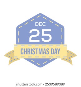 Christmas day badge vector template