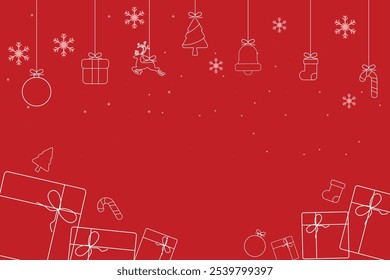 christmas day blackground red with space for text