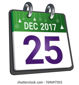 Christmas day calendar 2017. Christmas day is coming, wish you all the best as always in this coming new year.
