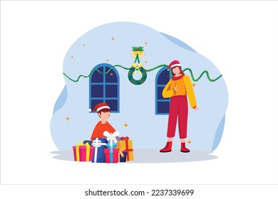 Diseño plano de celebración de Navidad