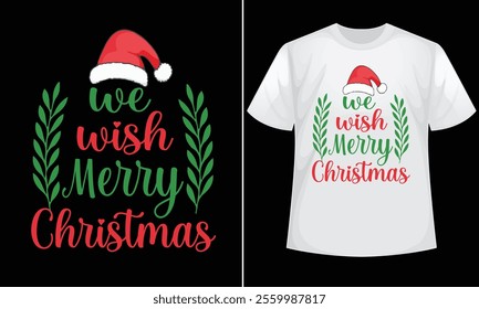 Christmas Day design for t-shirt, bags, mugs, stickers, banner, poster, icon, logo etc. Fully Editable Print Ready Template - Vector.