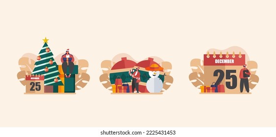 Diseño de paquete plano de Navidad
