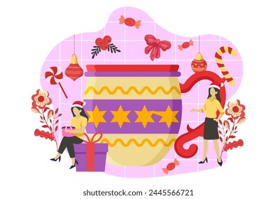 Christmas Day Flat Design Illustration