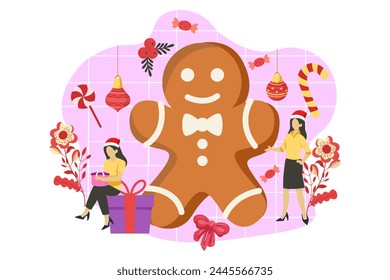 Christmas Day Flat Design Illustration