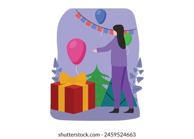 Christmas Day Flat Design Illustration