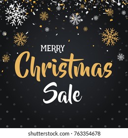 Christmas day and Happy New Year discount sale vector illustration banner.