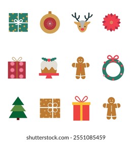 A "Christmas Day Icon" is a festive, versatile design featuring holiday-themed elements like trees, bells, gifts, and stars. Perfect for apps, websites, and greeting cards, this scalable vector adds 