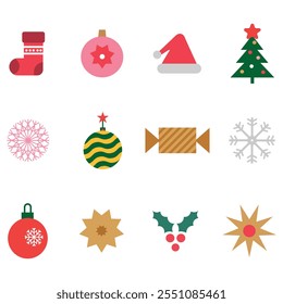 A "Christmas Day Icon" is a festive, versatile design featuring holiday-themed elements like trees, bells, gifts, and stars. Perfect for apps, websites, and greeting cards, this scalable vector adds 