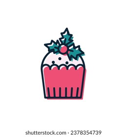 christmas day icon illustration. ornaments, icons, christmas design props. Colored Christmas icons can be used to design banners, posters, invitation cards, Christmas greeting cards, message stickers 