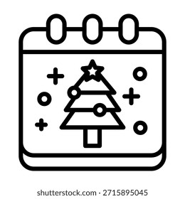 Christmas Day Icon Line Vector Illustration