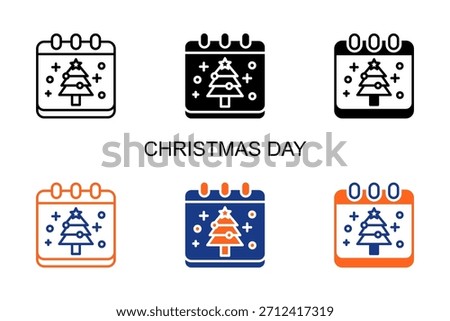 Christmas Day Icon Multi Style Vector Illustration