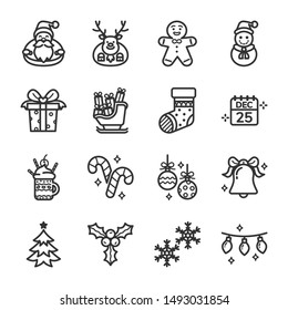 Christmas Day Icon Set,Vector And Illustration.