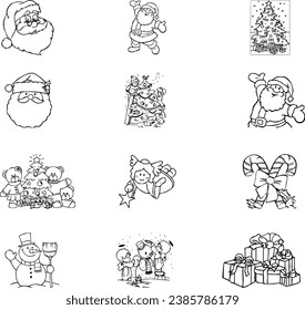 Christmas day icon set,Vector and Illustration.