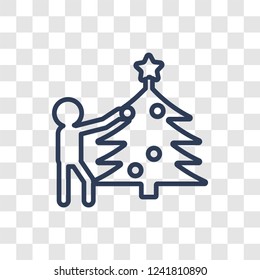 Christmas day icon. Trendy linear Christmas day logo concept on transparent background from Christmas collection