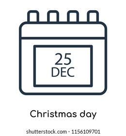 Christmas day icon vector isolated on white background, Christmas day transparent sign , thin symbols or lined elements in outline style