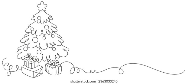 Christmas day line art vector illustration, christmas element design, christmas background