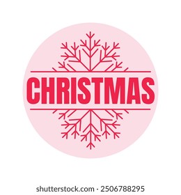 Christmas Day logo with minimalistic design and festive winter elements