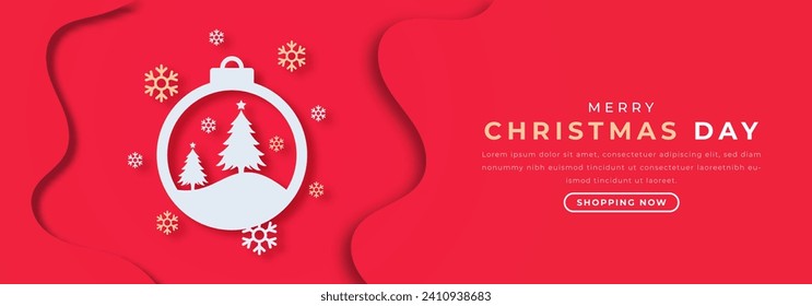 Christmas Day Paper cut style Vector Design Illustration for Background, Poster, Banner, Advertising, Greeting Card