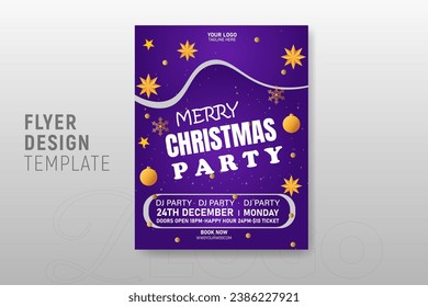 Christmas day party celebration flyer design template.