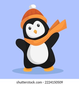 Christmas Day Penguin Character Design Illustration