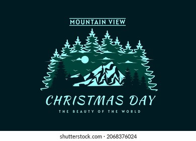 christmas day retro design hand drawing