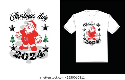 Christmas day t-shirt design. typography t-shirt ,Creative design ,font design,2024