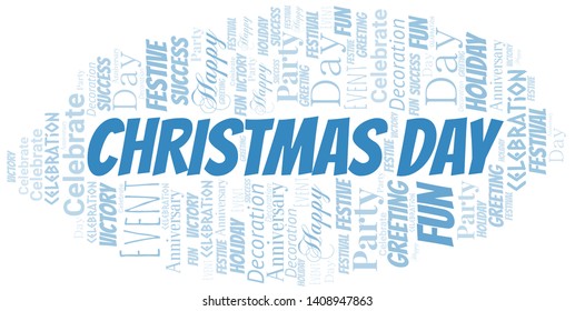 Christmas Day Word Cloud. Wordcloud Made With Text.