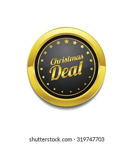 Christmas Deal Golden Vector Icon Button